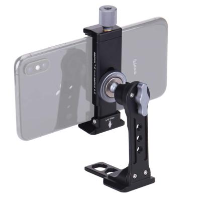 China Metal Phone Tripod Mount for iPhone - Universal Cell Phone Holder Stand Clamp with Cold Shoe, 360 Rotatable Bracket Clip PS01 for sale