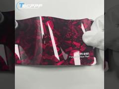 Forged Carbon Red Paint Rock Chip Protection Film 8mil For Automotive