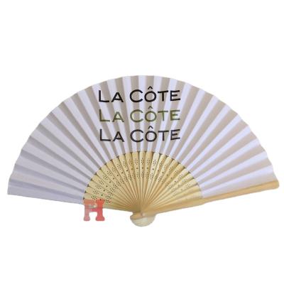 China Europe Large Folding Bamboo Hand Paper Fan Custom Design In for sale