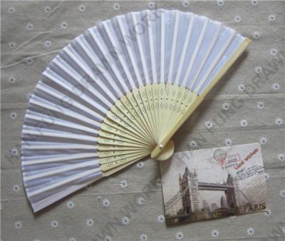 China Wedding Party Favors Printed Folding Wedding Bamboo Silk Hand Fan for sale