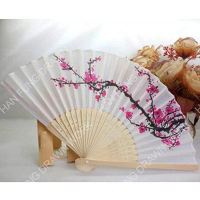 China Wedding Party Favors Cherry Blossom Chinese Bamboo Silk Japanese Folding Fan for sale