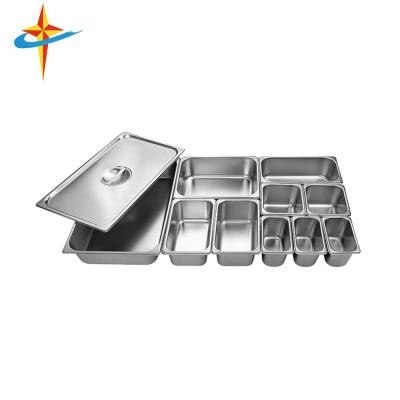 China Stainless Steel 201/304 GN 1/1 Stainless Steel Pan Products And Cover Pans With Hand For Buffet Using for sale