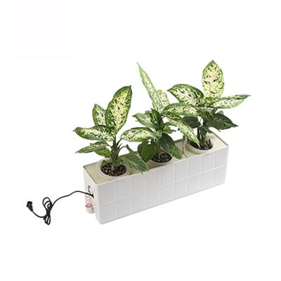 China Hot Sale Modern White Rectangle Hydroponics Plastic Flower Pot for sale