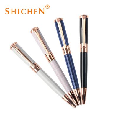 China Luxury Souvenir Ball Pen Rose Gold Metal Executive Pen in Gift Box Souvenir Ball Pen for sale