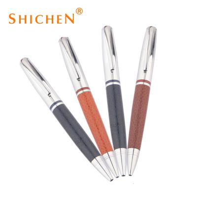 China office & School Promotional Pen Set Metal Leather Ballpoint Pen For Office With Custom Logo for sale