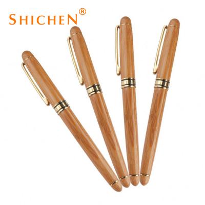 China Gold China eco metal bamboo fountain pen with traditional bamboo box custom gift for sale