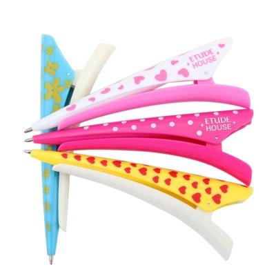 China Hair clip pen multicolor plastic decorative ballpoint pens, fancy pen, hair clip pen for sale