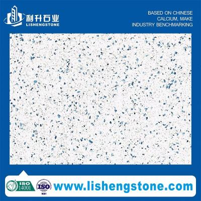 China LSE Engineered Marble Flooring Quartz Crystal Marble Synthetic Beige for sale