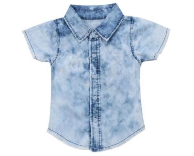 China Other Kids Short Sleeves Denim Shirts Kids Summer Tops Boys Clothing for sale