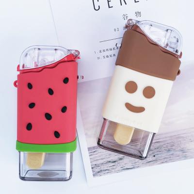 China Sustainable Creative Kids Plastic Cup Kids Popsicle Shape Design Kids Water Bottles for sale