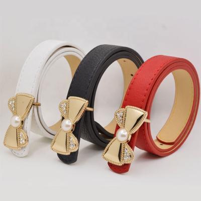 China New ALLOY children belt PU metal buckle kids waist strap elegant style leather smooth belt for sale