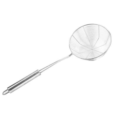 China Food Grade Sifting Food Filter Noodle Strainer Stainless Steel Sustainable Oil Fried Skimmer Sieve for sale