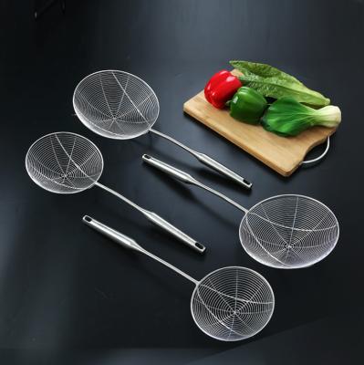 China Viable 304 Stainless Steel Colander Filter Oil Pasta Strainer Mesh Noodle Sieve Cookware for sale