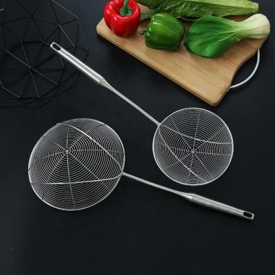 China Sustainable Food Grade Increased Version 304 Stainless Steel Strainer Food Strainer Oil Filter Spider Skimmer Sieve for sale