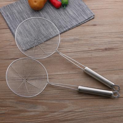 China New Design Sustainable Handle Stainless Steel Strainer Carve Stars Into Handle Stainless Steel Food Strainer for sale