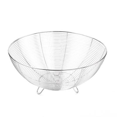 China Food Grade Metal Round Wire Fruit Bowl Basket Stainless Steel Sustainable Vegetable Fruit Basket for sale