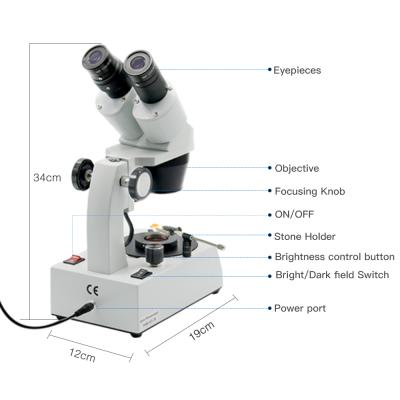 China Professional High Quality 2nd Generation Arm Binocular Lens 360x300x175mm Right Type Of Gem Microscope With F19 for sale