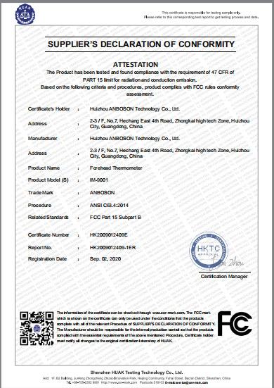 FCC - Huizhou Anboson Technology Co., Ltd.