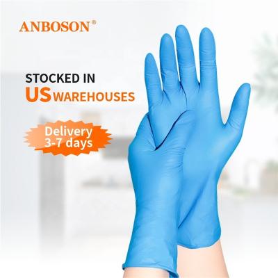 China Hongragy Nitrile Gloves 100 Pcs Low Price Synthetic Nursing Gloves Dental Nitrilo Gloves_In_Bulk Blue Box Examination Gloves for sale