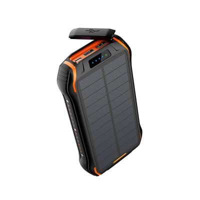 China Support Fast Charging Solar Mobile Power Charger, Waterproof 20000mAh Battery Charger, External Portable Solar Panel LED Flashlight for sale