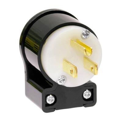 China NEMA 5-15p 15A 125v Residential / General Purpose Electrical Outlet Right Angle Plug for sale