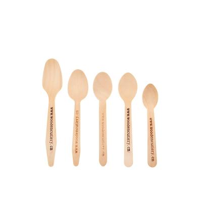 China Factory Cheap Wooden Spoon Birch Wooden Spoon Custom Made Wholesale Disposable Design Small Spoon for sale