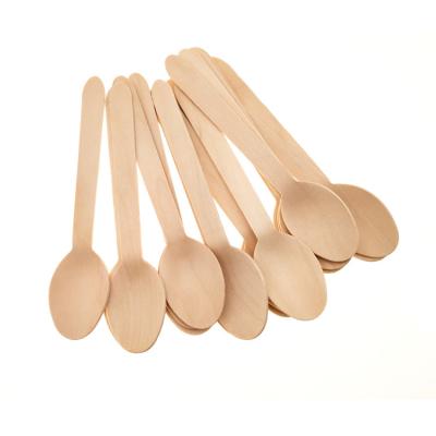 China Wholesale Customizable Home Hotel Restaurant Cheap Natural Birch Crafts Wooden Disposable Spoon Wooden Spoon for sale