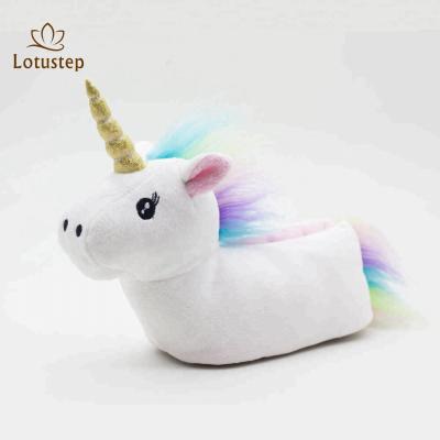 China Kids Anti-slippery Hot Cute Sleepwear Sale Unicorn Indoor Slippers, Bedroom Sleepwear Plush Soft Custom Unicorn Slippers for sale