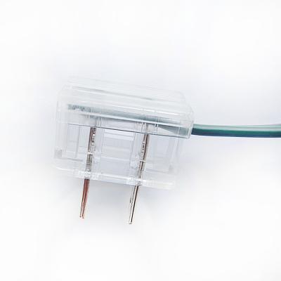 China Commercial Clear Detachable Male And Female Outlet 8A 125V NEMA1-15P Receptacle Plug for sale