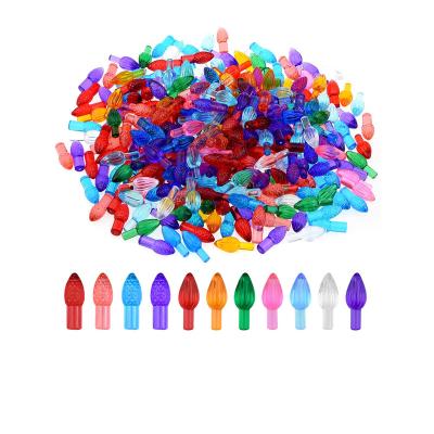 China Christamas Home Decoration 144 Pcs Assorted Plastic Twist Bulb Replacement Bulbs For Ceramic Christmas Tree for sale