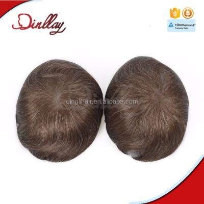 China Free Style To Customerized Order 6 Inch Mixed Color Cheap Hair Men Hairpiece Hair Replacement for sale