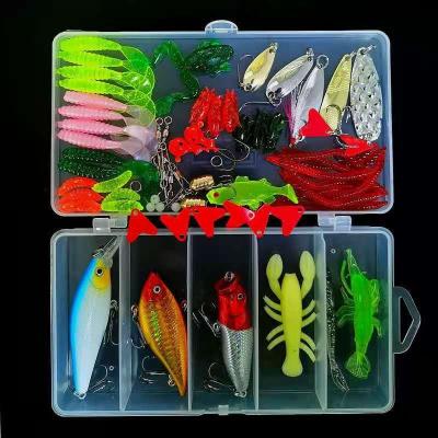 China Vivid Fish Action Swimming Fishing Tackle Set Including All Kinds Of Lures Accessories Hook Lure Box Fishing Lures Baits Tackle Kit Storage Box Sets for sale