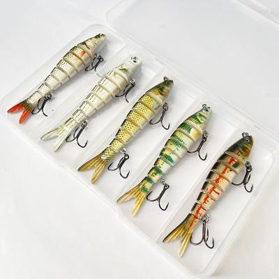 China Outdoor Water Fishing Lure 10cm 11g Swimbait Realistic 8 Segment Wobblers Pike Jointed Section Underwater Trolling Trout Bass Hard Swim Bait Fishing Lure for sale