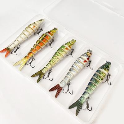 China Outdoor Fishing Lure 10cm Artificial 11g Realistic Water Swimbait 8 Segment Wobblers Pike Joined Section Trolling Trout Bass Swim Hard Bait Fishing Lure for sale