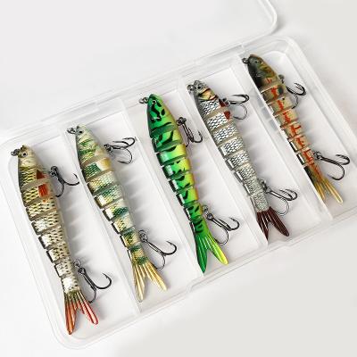 China Outdoor Water Fishing Lure 10cm 11g Swimbait Realistic 8 Segment Wobblers Pike Jointed Section Underwater Trolling Trout Bass Hard Swim Bait Fishing Lure for sale