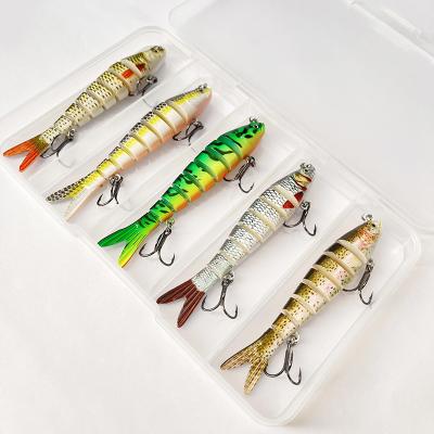 China Outdoor Fishing Lure 10cm Artificial 11g Realistic Water Swimbait 8 Segment Wobblers Pike Joined Section Trolling Trout Bass Swim Hard Bait Fishing Lure for sale