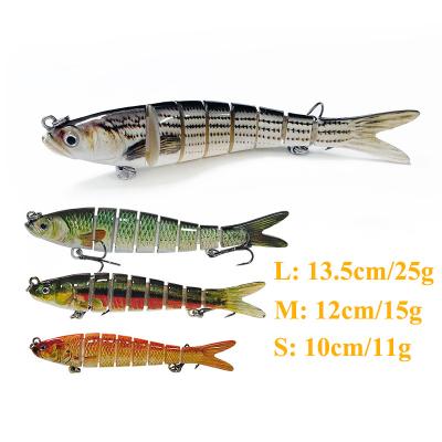 China Water Lure 11g 15g 25g Multi Realistic Outdoor Fishing Jointed Slide Baits Underwater Hard Trolling Trout Bass Fishing Lures 8 Segment Wobblers Pike Section for sale