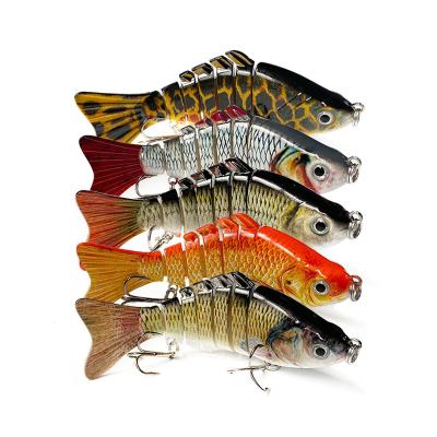 China Wholesale 17g 10cm Water Lure Outdoor Fishing Treble Hooks Sinking Wobblers 7 Segment Swim Baits Bass Trout Cockfish All Water Layer Sea Fishing Lures for sale