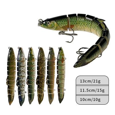 China Water Lure 9 Segments Outdoor Multi Jointed Fishing Slide Bait Freshwater Sinking Swimbait Bass Cockfish Swim Hard Lure Wobblers Realistic Sea Fishing Lures for sale