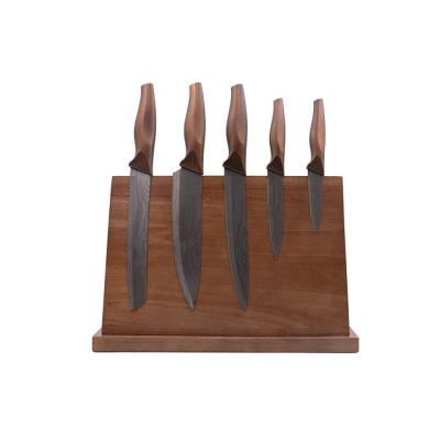 China Viable Universal Magnetic Block Holder Black Walnut Kitchen Knife Multifunctional Chinese Knife Storage Holder for sale