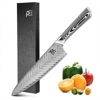 China Sustainable 8 Inch Chinese Custom Handmade Wholesale Knives Damascus Steel Kitchen Cooking Chef Knife Gift Box for sale