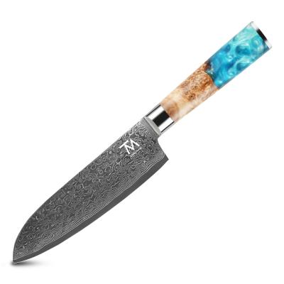 China Durable Multifunction 7 Inch Damascus Steel Santoku Knife Chinese Customize Kitchen Cooking Japanese Knife for sale