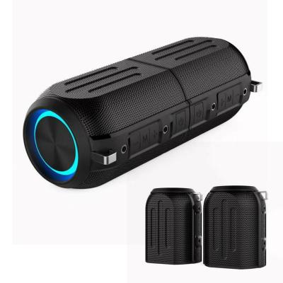 China No Super Deep Bass RGB Lights Outdoor Waterproof bluetooth 20W 2-in-1 Speaker Wireless Stereo Audio Speaker With MIC for sale