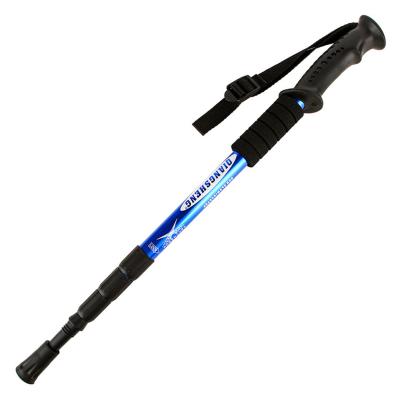 China Outdoor Walking Retractable Mountaineering Hiking Stick Climbing Adjustable Shockproof Trekking Durable 6061 Aluminum Pole Nordic for sale