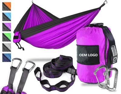 China 2022 Outdoor Furniture Single and Double Outdoor Hammocks Survival or Travel High Quality Parachute Camping Backpacking Hammock for sale