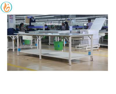 China Garment Factory Customized Double Layers Packing Table Workshop For Garments for sale