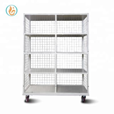 China Four-Layer Eight Cell Finished Product Mesh Easy Mobile Turnover Trolley for sale