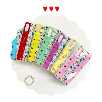 China Acrylic Bling Shockproof TPU Stick Clear Transparent Acrylic Flowers UV Printing Phone Case For J6 Samsung for sale