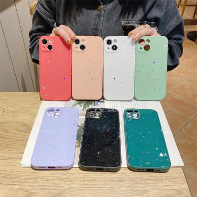 China Shockproof Epoxy Resin Transparent TPU Colored Plain Green Design Shockproof Phone Case For Iphone 11 12 13 14 for sale