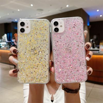 China Bling Diamond Shine TPU Epoxy Resin Water Proof Shockproof Shockproof Phone Case For Iphone 11 12 13 14 for sale